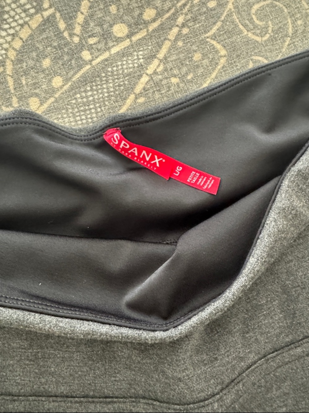 SPANX Black Lined Gray Sculpting pants